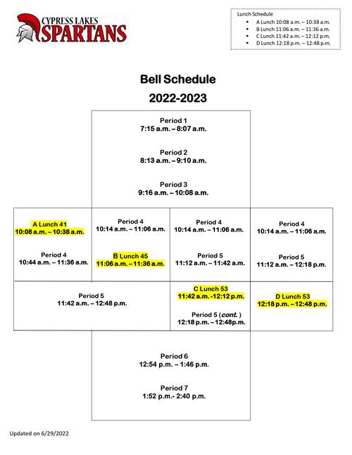 Bell Schedule 22-23